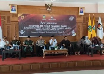 KPU Bersama Forkompinda Tebo Gelar Rapat Evaluasi Pemantapan Pemilu 2024