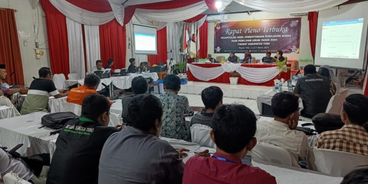 KPU Tebo Sukses Gelar Rapat Pleno Pemilu 2024