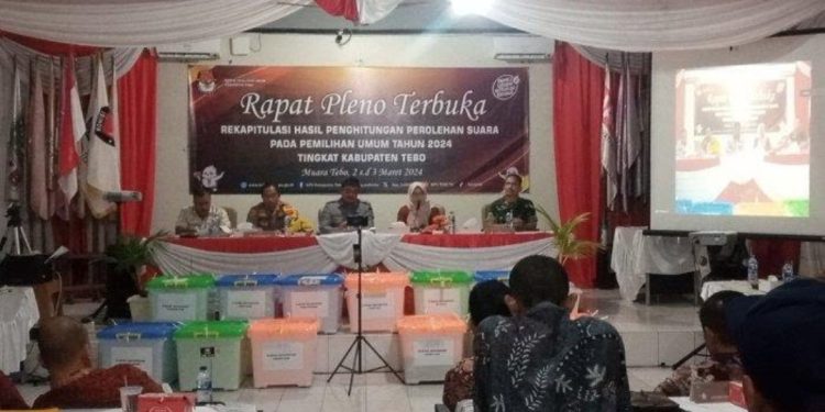 KPU Tebo Mulai Rapat Pleno Rekapitulasi Hasil Perhitungan Suara pada Pemilu 2024