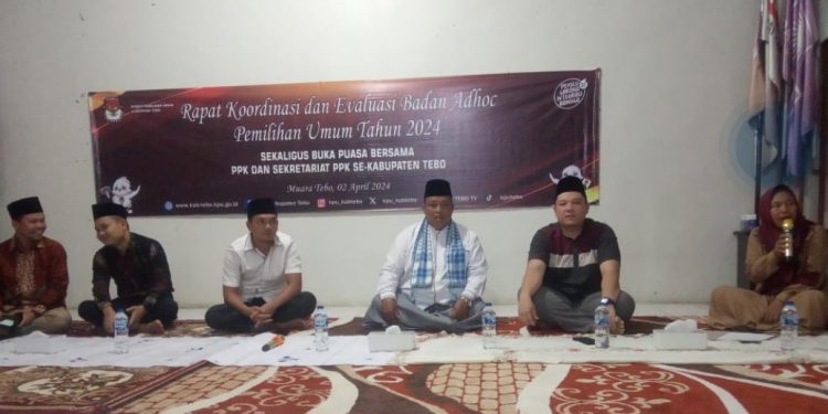 KPU Tebo Gelar Rakor dan Evaluasi Badan Ad Hoc Pemilu 2024