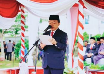 Pj Bupati Tebo Hadiri Upacara Hardiknas dan Hari Otoda Ke XXVIII