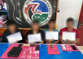 Satresnarkoba Polres Tebo Tangkap 4 Pengedar Narkoba di Dusun Kayu Batu