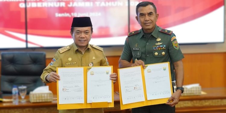 Gubernur Al Haris Hibahkan Dana Pengamanan Pilkada 5,8 Miliar Kepada Korem 042/Gapu