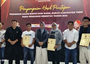 KPU Tetapkan Agus Rubiyanto-Nazar serta Aspan-Wartono Sebagai Pasangan Cabup dan Cawabup Tebo