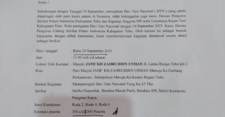 SPI Tebo Akan Gelar Aksi Peringatan Hari Tani Nasional