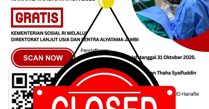 Pendaftaran Operasi Katarak Gratis Ditutup, RSUD Tebo Siap Laksanakan Skrining Peserta