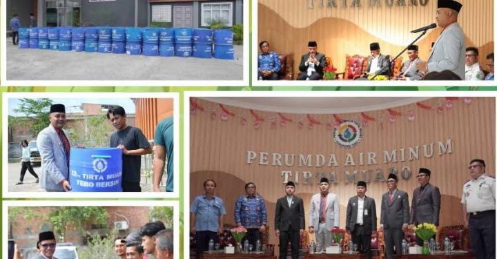 Bupati Tebo Serahkan 200 Unit Tong Sampah pada HUT ke-22 Perumda AM Tirta Muaro