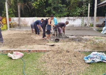 Warga Teluk Rendah Ilir Gotong Royong Bangun Gedung Baru TK Cahaya Hati 